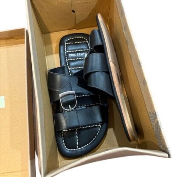 Free People Sloan Buckle Sandal in Black – Size 8 - Picture 2 of 3